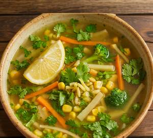Lemon coriander veg soup