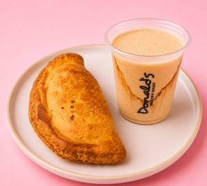 Cold Coffee With Paneer Puff