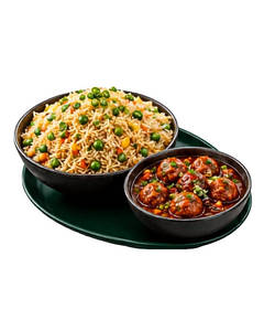 Veg Fried Rice With Veg Manchurian