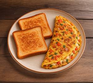 Cheese Masala Omelette + 2 Bread Toast