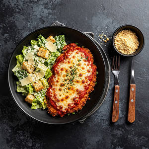 Chicken Parmegiana With Caesar Salad