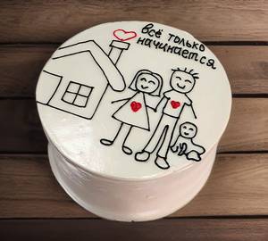 Happy Family Theme Cartoon Pineapple Cake
