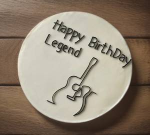 Guitar Design Vanilla Birthday Cake
