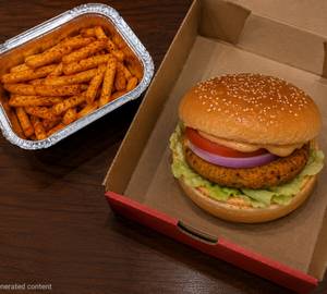 Veggie Burger With Masala Fries Combo