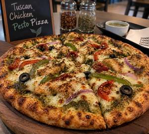 Tuscan Chicken Pesto Pizza