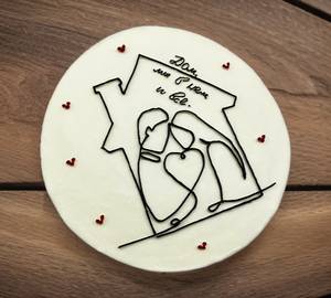 Love Theme Cute  White Forest Cake