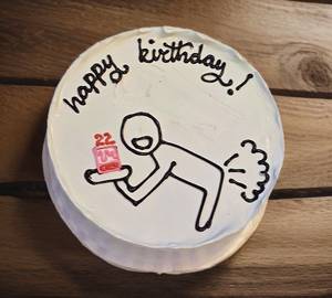 Happy Birthday Custom Strawberry Design Cake