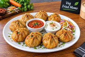Veg momos fry [12 pieces]