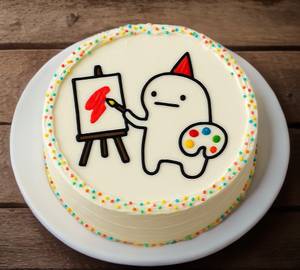 Rasmalai Cartoon Drawing Colour Full Cake