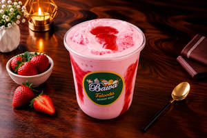 Strawberry Milkshake With Ice Cream Base