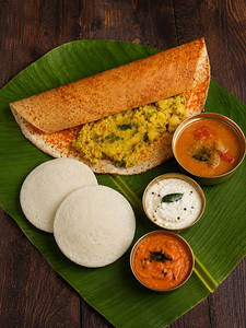 Santosham Ghee Masala Dosa + Idli Sambar
