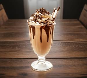Chocolate shake with ice cream
