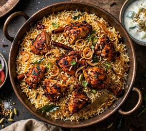 Chicken Dry Roast Dum Biryani