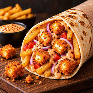 Paneer Popcorn Fries Wrap