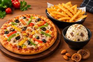 Veg Pizza 1 French Fries - 1 (Fried) Anjeer Badam Scoop - 1