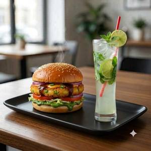 Aloo Tikki Burger + Virgin Mojito