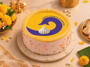 Modak Special Butterscotch Photo Cake - 500Gms