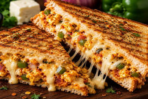 Paneer Bhurji Cheese Loaded Grill Sandwich (regular)