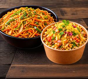 1 chowmein + 1 bhelpuri