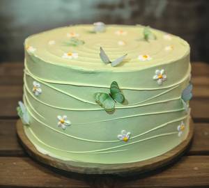 Blueberry Butterfly Flower Design Cake