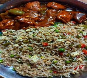 Mixed Rice And Chicken Manchurian