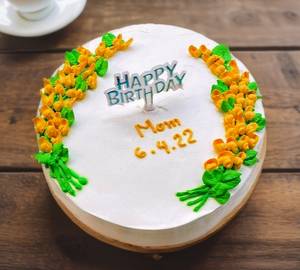 Happy Birthday Colorful White Forest Design Cake