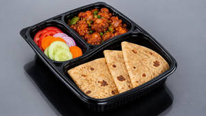 Chapati(3 Pcs)+ Gobi Manchurian(lite) + Salad Meal