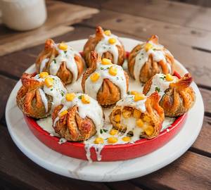 Cheese Corn Creamy Fried Momos 8 Pieces