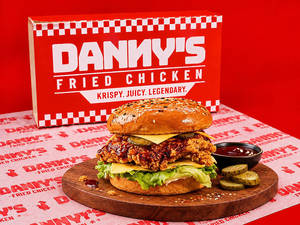 Double Cheese Barbeque Chicken Burger