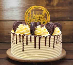 Happy Birthday Golden Tags Oreo Overload Cake