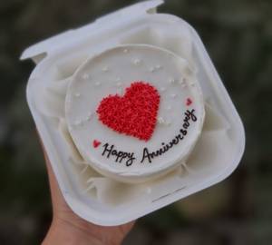 Happy Anniversary Heart Symbol Rasmalai Design bento Cake