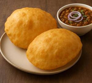 Chole Bhature (2 Bhature) + Sweet Lassi