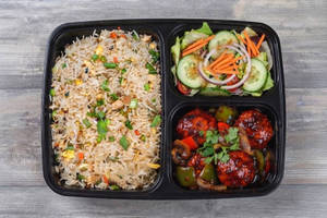 Fried Rice & Chilli Chicken(3 Pieces)+ Salad Mini Box