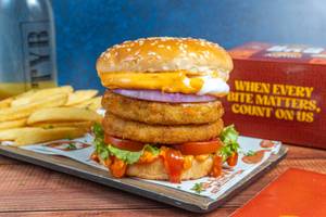 Double Patty Aloo Tikki Burger