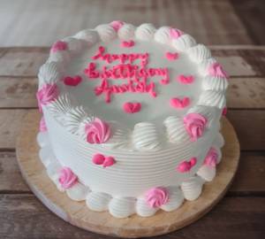 Happy Birthday Pank Heart Mango cake