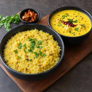 Plain Khichdi And Kadhi