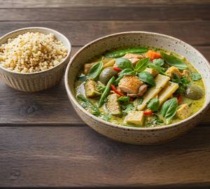 Green Thai Curry Chicken With Cauliflower Rice - Keto