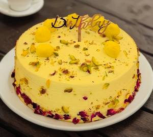 Happy Birthday Rasmalai Pista Design Cake