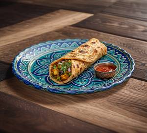 Aloo Mutter Kathi Roll + Buttermilk