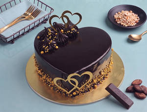 Paired Heart Truffle Cake (~500 Gm)