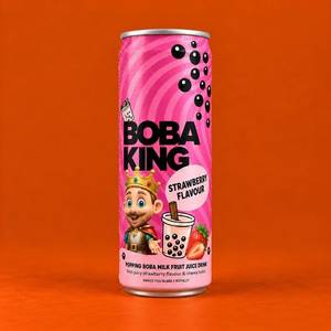 Boba King Strawberry Juice Can (320ml)