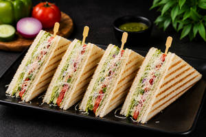 Grilled Cheesy Fresh Veggie Sandwich [2 Layer]