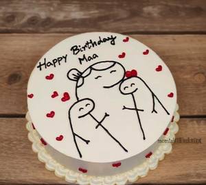 Happy Birthday Maa Design Red Velvet Cake