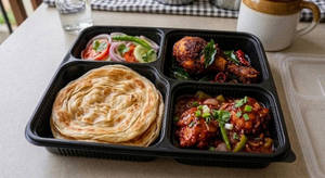 Porotta(3 Nos.)+ Chicken Fry(1 Pc) + Chilli Chicken(2 Pc) + Salad Meal