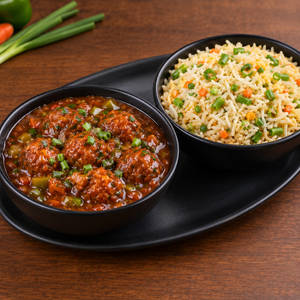 Veg Manchurian With Veg Fried Rice
