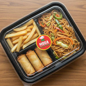 Veg Noodle +spring Roll +french Fries
