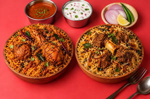 Andhra Chicken Biryani (200 Gms) + Naati Mutton Biryani (200 Gms)