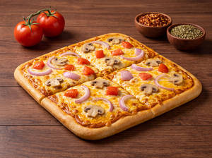 Veggie Mashroom Cheesy Square Pizza