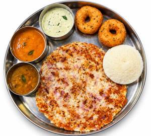 Idli, Vada, Onion Uttapam (mini)