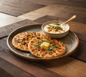 2 Aloo Paratha With Dahi